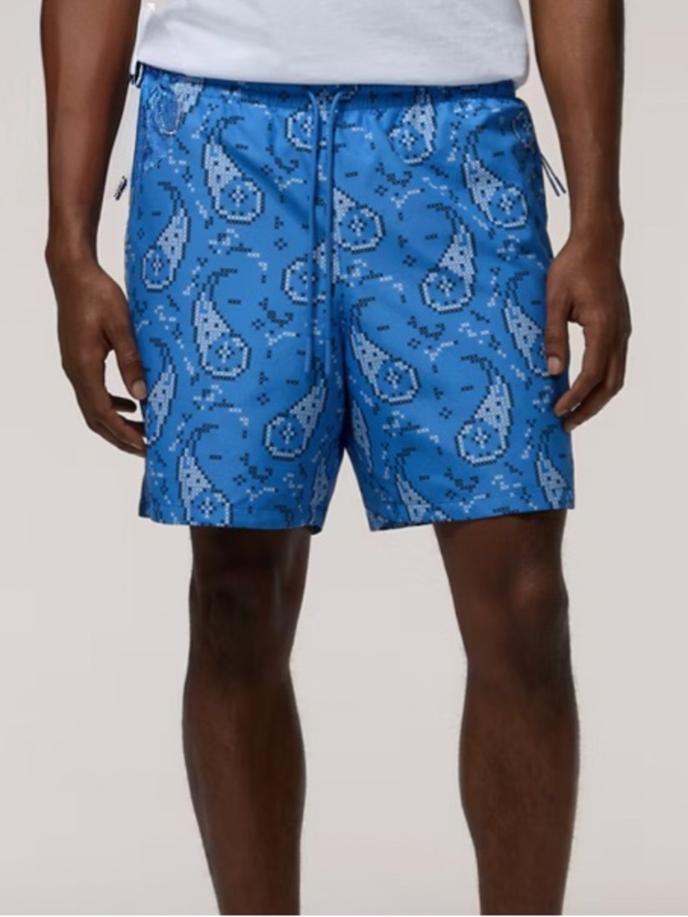 LCKR AA Nylon Athletic Paisley Print Shorts NWT Size L